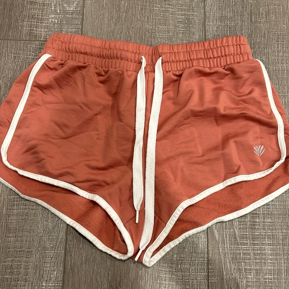 pink and white shorts